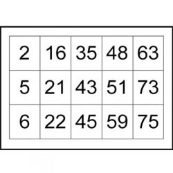 75 nos bingo cards sample