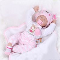 A lifelike baby girl doll suitable for child representation therapy with the person living with dementia